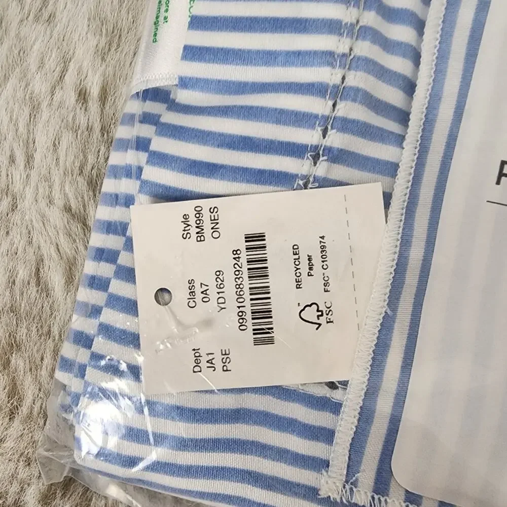 J. Crew Home Blue White Seersucker Striped Placemats Set of 4 Cotton NWT BM990